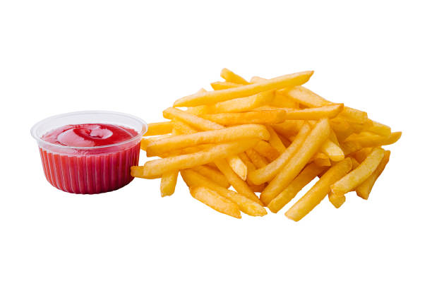 istock French fries and ketchup on white background 1919086752