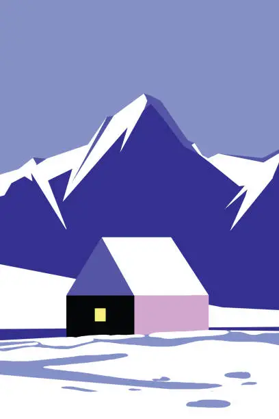 Vector illustration of Holiday winter landscape