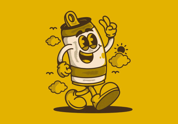 istock Mascot character illustration of walking beer can 1919101349