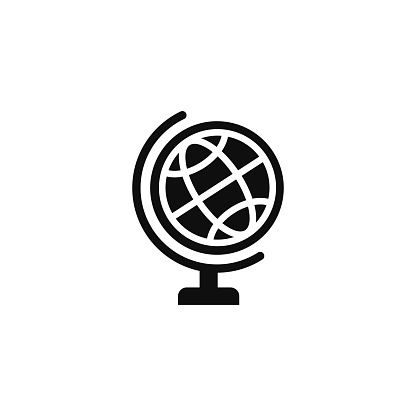 Globe icon isolated on white background