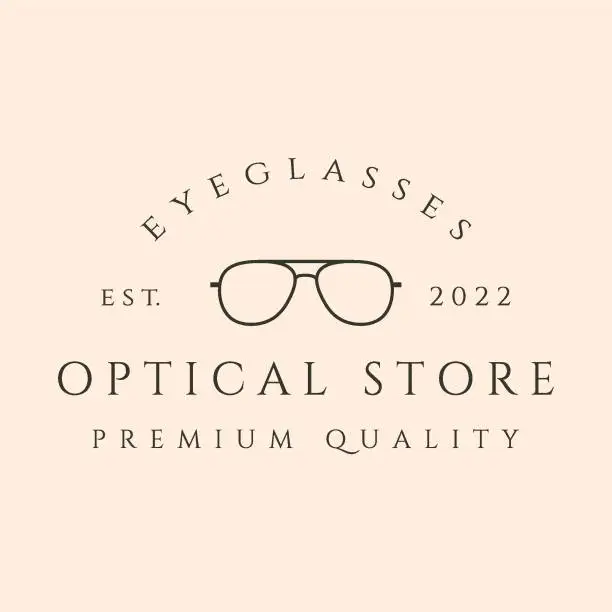 Vector illustration of eyeglasses optical line art logo vector symbol illustration design