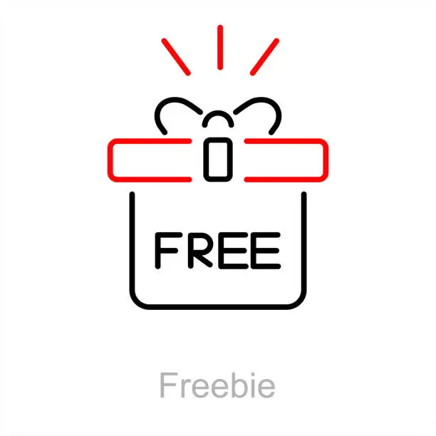 Vector illustration of Freebie and free icon concept