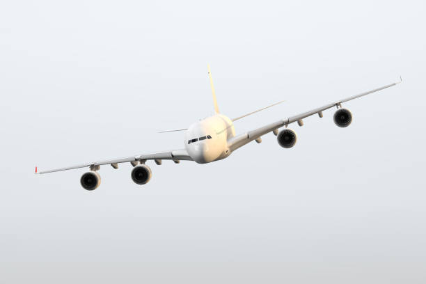 Commercial Aircraft Soaring Through the Blue Sky
