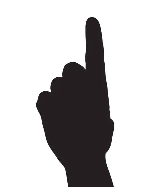 Vector illustration of Man's finger pointing up towards the sky