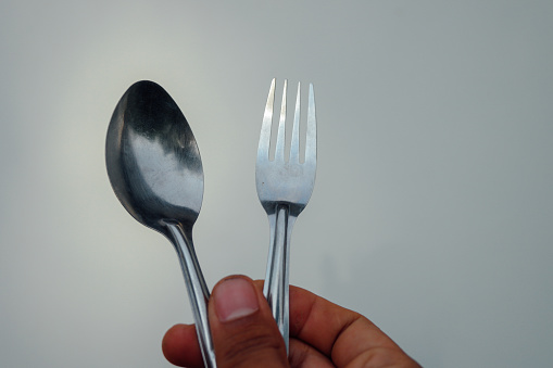 spoon and fork close up