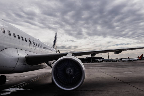 istock Airplane ready for boarding in a airport hub 1919262093