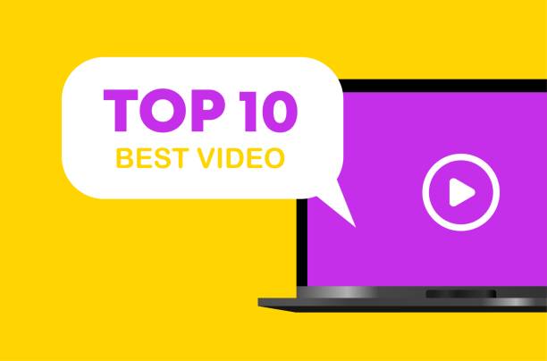 istock Top 10 best video icon. Flat, color, laptop screen, play button, top 10 best video. Vector illustration 1919267109