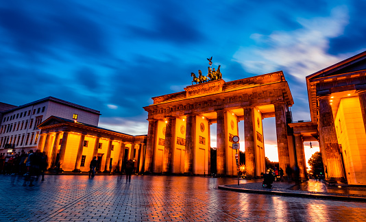 Beautiful Brandenburg Gate in Berlin at evening, Germany