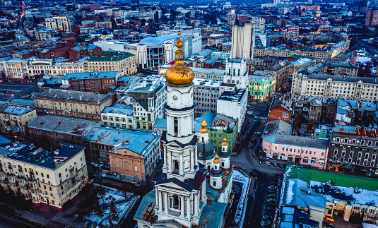 Beautiful Assumption Cathedral in Kharkiv, Ukraine