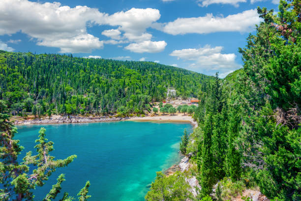 View of Foki Beach stock photo