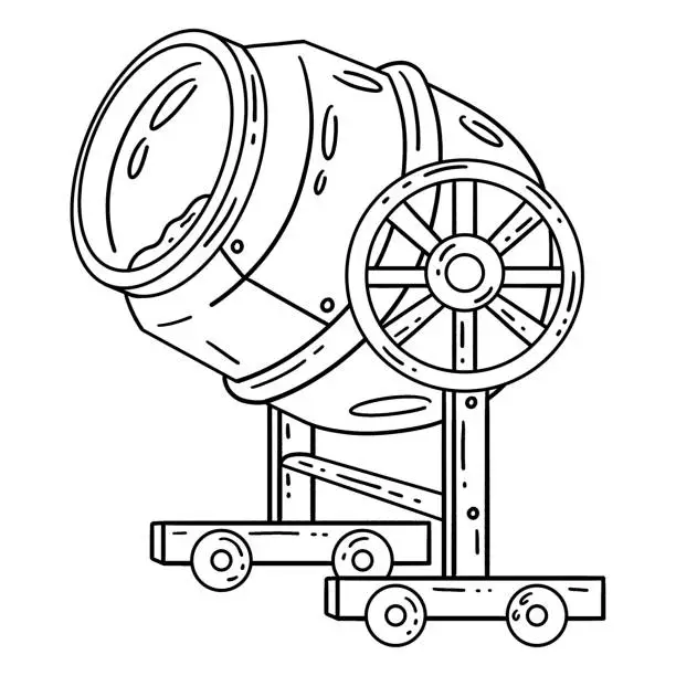 Vector illustration of Construction Concrete Mixer Isolated Coloring