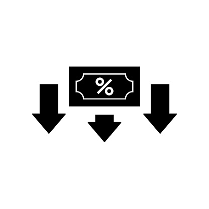 Interest Rate Solid Icon. This Flat Icon is suitable for infographics, web designs, mobile apps, UI, UX, and GUI design.