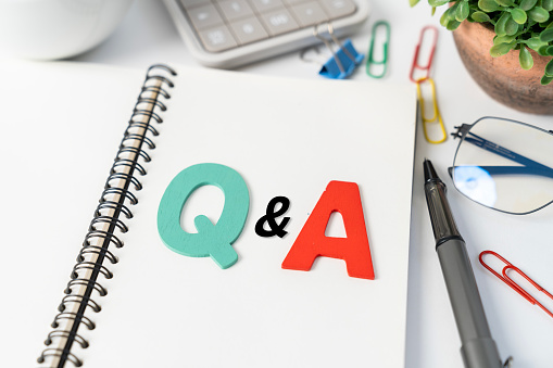 Q&A concepts. Text Q and A Questions and answers