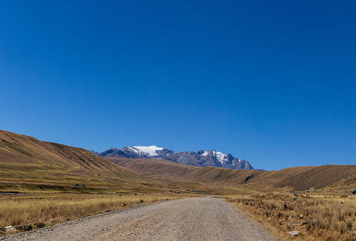 View of the Andes Mountains in the Ancash region. Peru