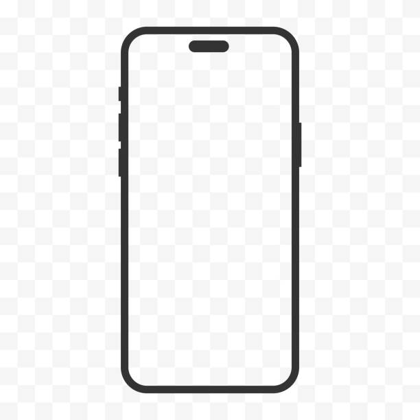 makieta telefonu z przezroczystym wyświetlaczem. - iphone stock illustrations