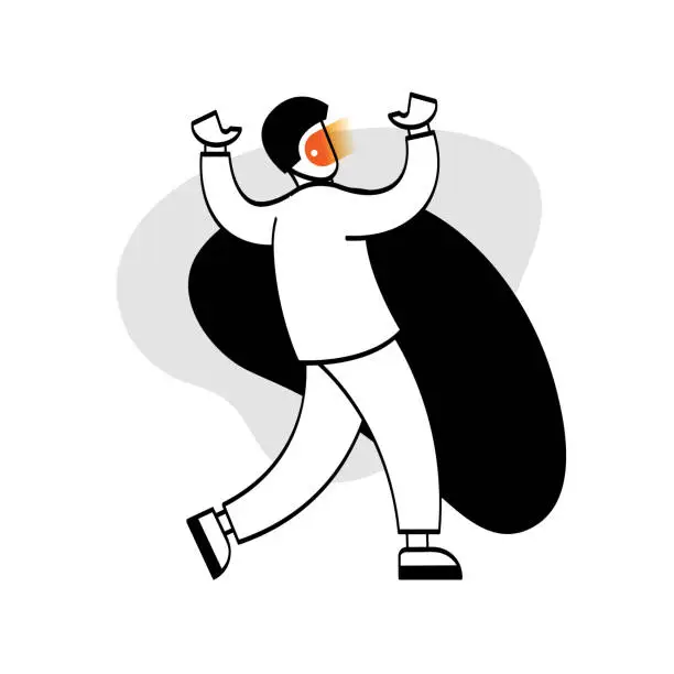 Vector illustration of Fictional Character Cheering