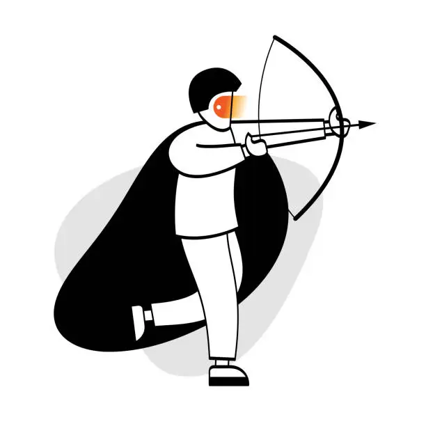 Vector illustration of Fictional Character Aiming
