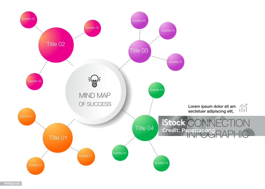 Mind Connection Graphics Vetores de Colorful Mind Map Infographic Connection And Chart Table e ...