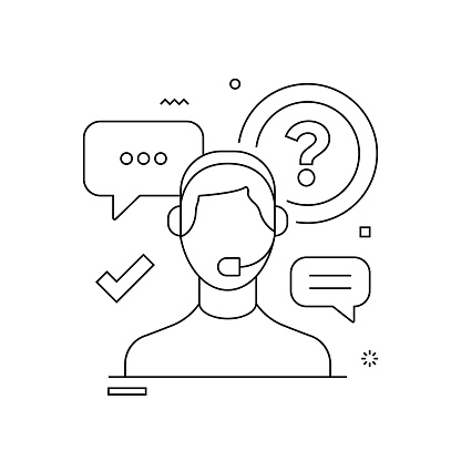 Customer Care Related Conceptual Vector Illustration. Help, Advice, Support, Assistance.