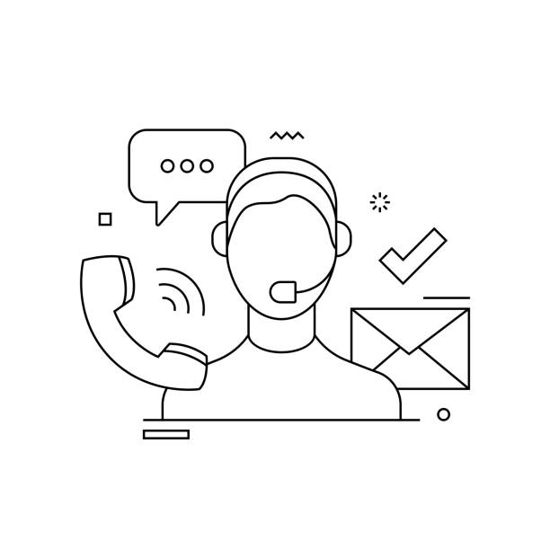 Call Center Line Drawing 2,500+ Call Center Line Art Stock Photos, Pictures & Royalty-Free ...