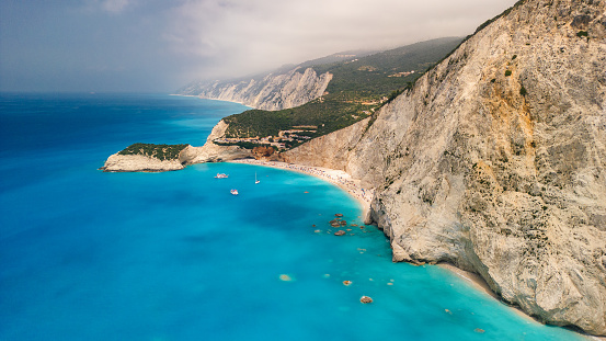 Tropical sandy beach with turquoise water, in Elafonisi, Crete, Greece