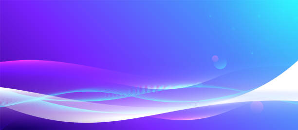istock Abstract blue and purple wavy lines flow background. Futuristic, digital technology concept. Dynamic wave pattern. Minimal banner. Illustration vector 1919495264