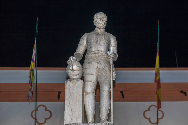 estátua de hernando de soto, explorador norte-americano do século 16 - hernando desoto - fotografias e filmes do acervo