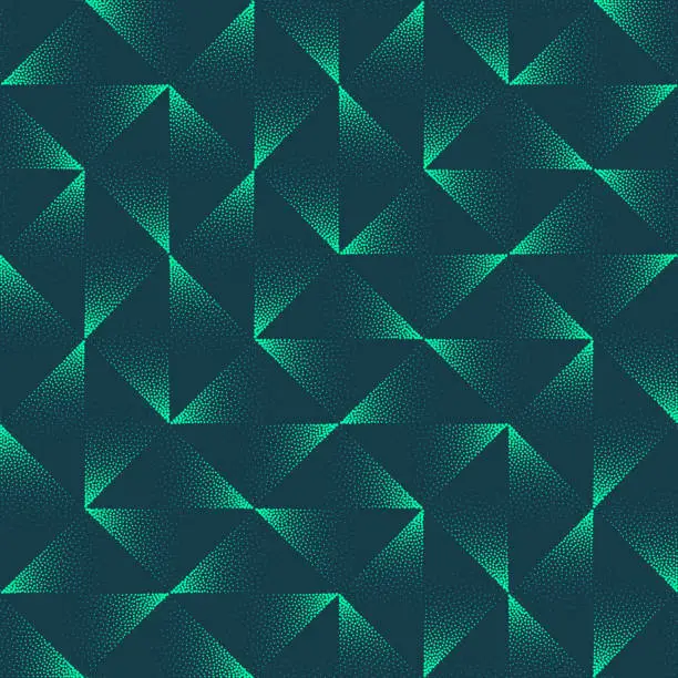 Vector illustration of Modern Split Squares Vector Seamless Pattern Trend Turquoise Abstract Background