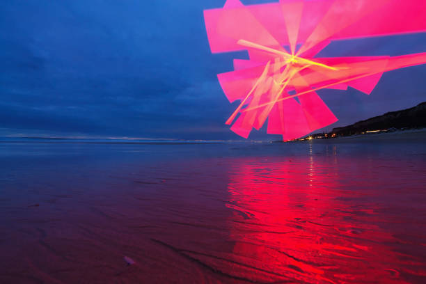 Lightpaint photo at a beach in the Setúbal district, South of Portugal.