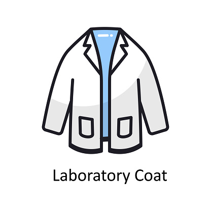 Laboratory coat vector filled outline doodle Design illustration. Symbol on White background EPS 10 File