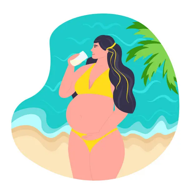 Vector illustration of pregnant woman