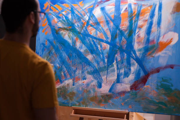 istock Abstract painting on large canvas 1919542152