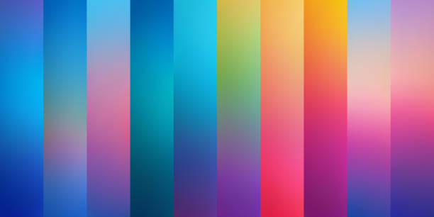 Beautiful minimalistic summer gradient background Beautiful summer gradient background. Minimalistic sunrise or sunset blurred color background design for app, banner, web design, webpage. Creative gradients in summer colors. Vector illustration color gradient stock illustrations