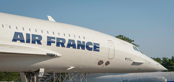 Toulouse, France - July 21, 2021: View of the Air France Concorde.