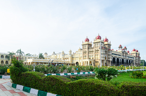 Majestic view of the Mysore Palace.