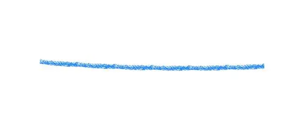 Vector illustration of Hand drawn thin blue simple line drawn with wax crayon, chalk or charcoal. Uneven wax dry texture for underlining or highlighting text. Pencil drawn lines, strikethroughs, underlines.grungy