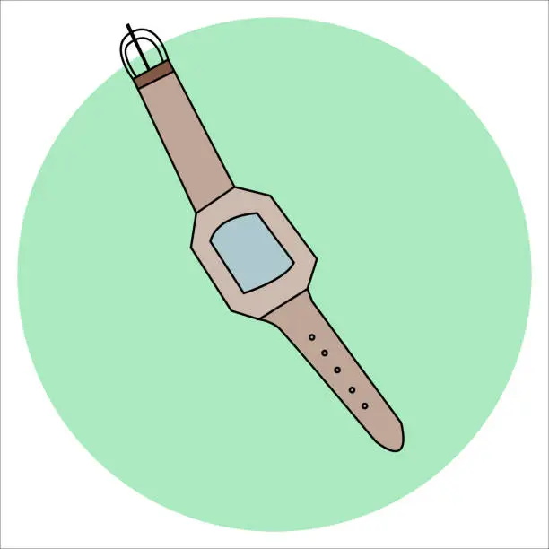 Vector illustration of wristwatches, men's watches, women's watches, sketch image. vector image, for stickers, posts
