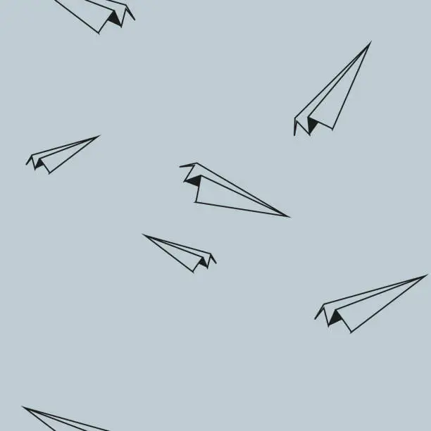 Vector illustration of pattern paper airplanes, airplane, fast flight, sketch image. vector image, for stickers, posts and posters, packaging