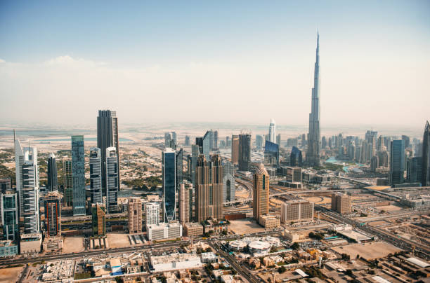 dubai skyline aerial view - Photo