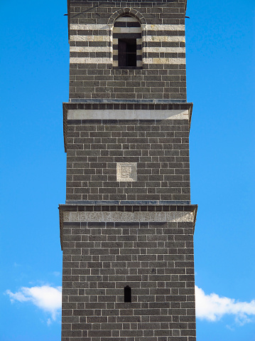 Angular minaret of Diyarbakir Grand Mosque, Diyarbakir, Turkey
