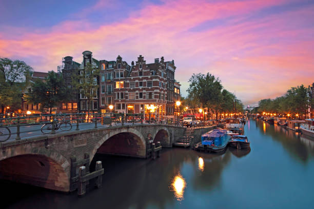 istock Amsterdam by night in the Netherlands 1919732909