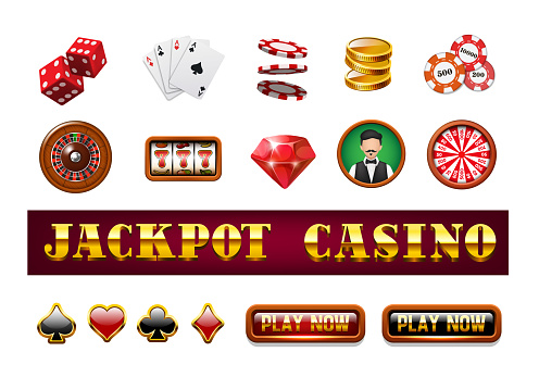 Set of vector 3D icons for casino. Elements for user interface design.