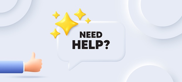 Nothing Help Need Help Symbol Support Service Sign Neumorphic Background Vector ...