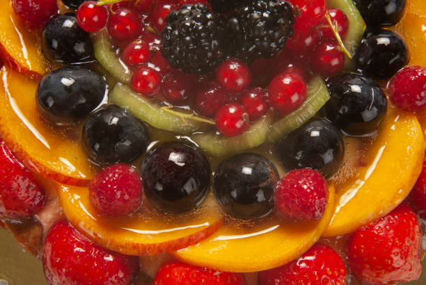 Close-up of a fruit pie in a restaurant