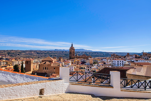 View towards the old town of Guadix, with the cathedral and its imposing bell tower