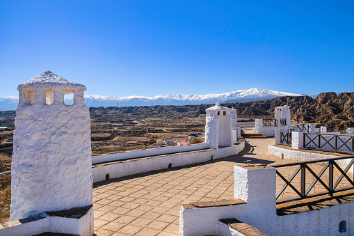 Mirador Cerro de la Bala, to enjoy beautiful views on Guadix, a city in the inland of the Granada province located in the plain at the foothills of the Sierra Nevada