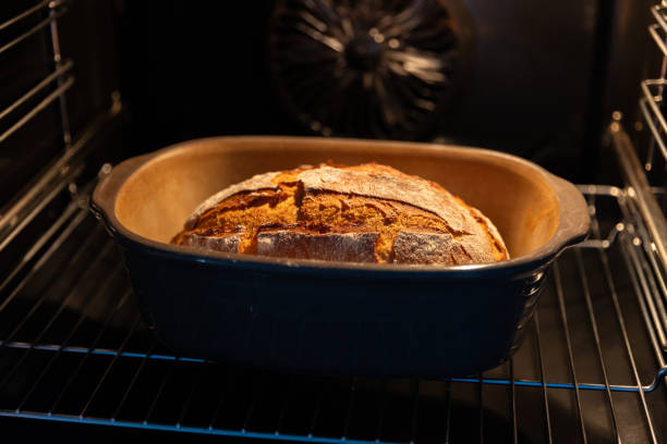istock Freshly baked bread in the oven 1919786368