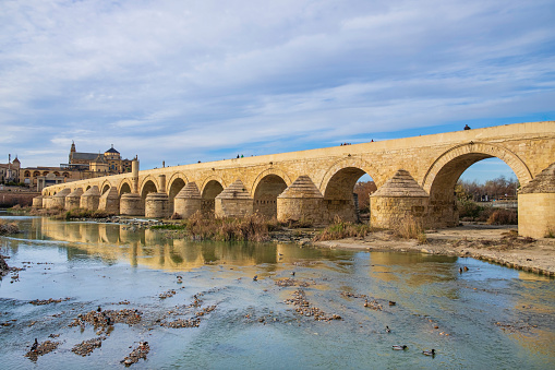 Roman bridge of Cordoba crossing the Guadalquivir river, dating back to the early 1st century BC; it is a Unesco World Heritage Site