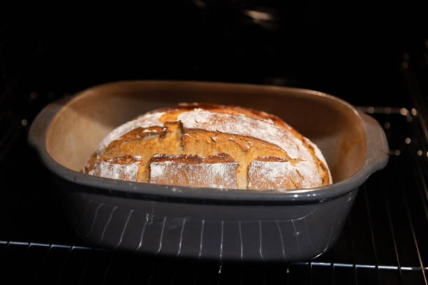 istock Freshly baked bread in the oven 1919792374