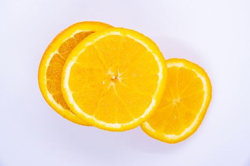 Orange Ripe Juicy Mandarin in White Background Isolated Slices